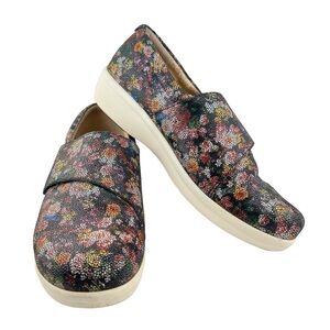 Alegria Womens Traq Qin Garland Slip On Shoes EU 39 US 9.5 Black Floral Comfort